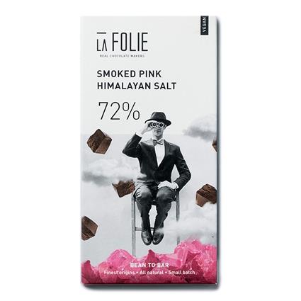La Folie 72% Smoked Pink Himalayan Salt Chocolate Bar 60G
