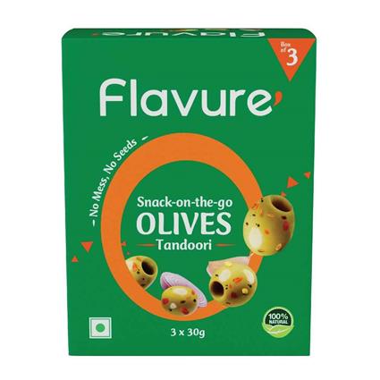 Flavure Snack Olive Tandoori 3X30g Pouch