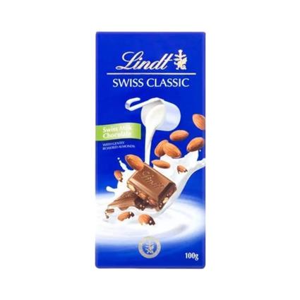 Lindt Swiss Classic Milk Almond Chocolate 100G