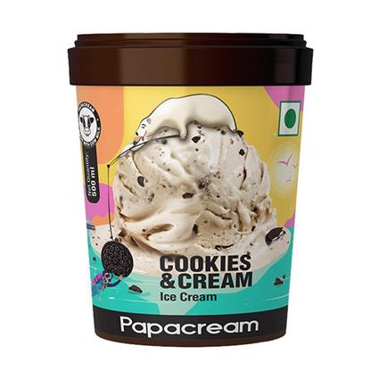Papacream Cookies & Cream Ice Cream, 500Ml Tub