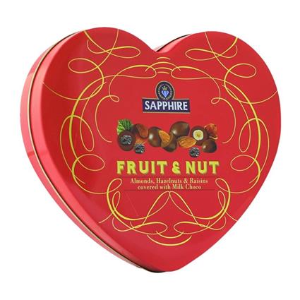 Sapphire Fruit & Nut Choc 160G Heart Tin