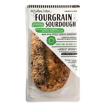 The Baker's Dozen Sourdough - Four Grain, 100% Whole Wheat, 370 G