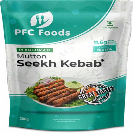 PFC Foods Plant-Based Mutton Seekh Kebab 250 Gms Pack