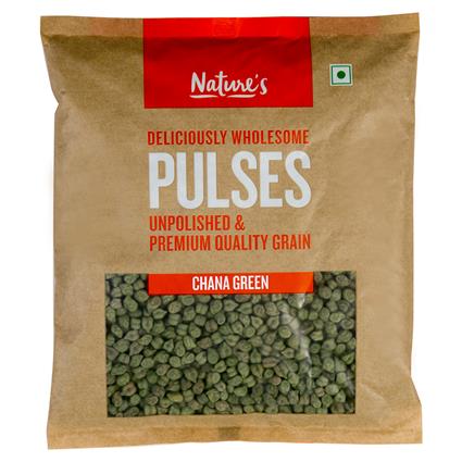 Natures Unpolished Whole Green Chana, 500G Pouch