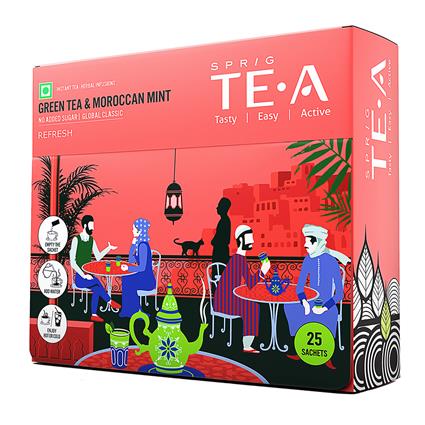 Sprig Tea Green Tea & Moroccan Mint (Pack Of 25 Sachets)