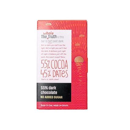 The Whole Truth No Added Sugar 55% Cocoa Dark Chocolate Bar 80G Pack