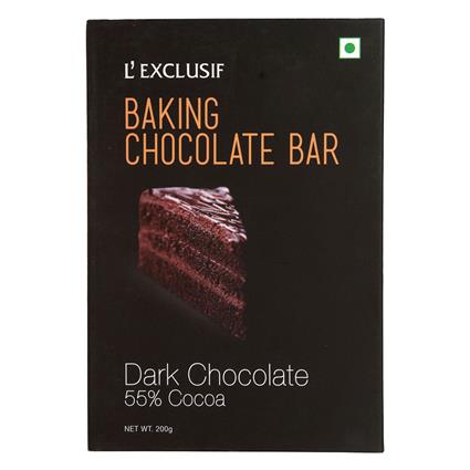 LExclusif Baking Chocolate Bar Dark, 200G Pouch