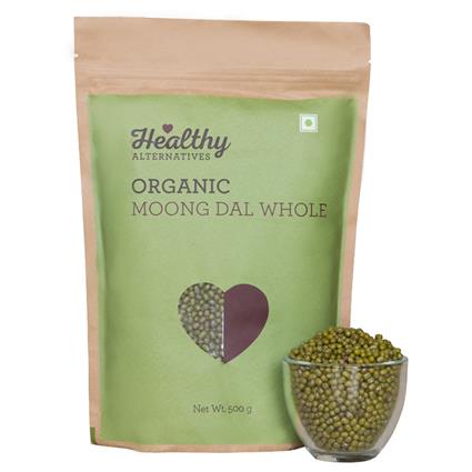 Healthy Alternatives Organic Moong Dal Whole, 500G Pouch