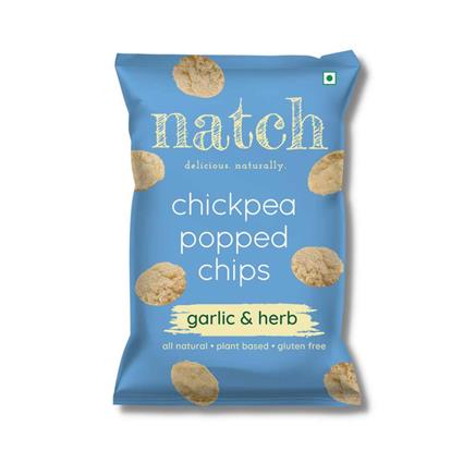 Natch Chickpea Popped Chips Garlic Herb 55G Pouch