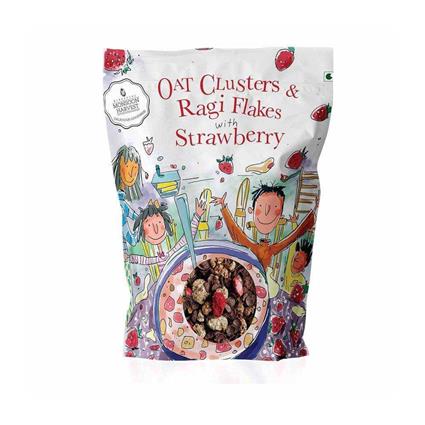 Monsoon Harvest Oat Clusters & Ragi Flakes With Strawberry  Cereal 350 Pouch