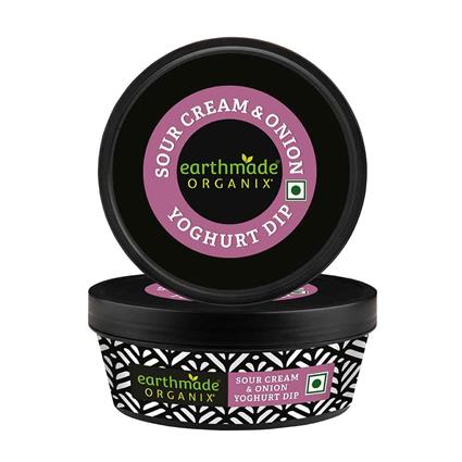 Earthmade Organix Sour Cream & Onion Dip -Yogurt Based, 200G