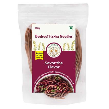 Senseful Beetroot Hakka Noodles - 200 Gm