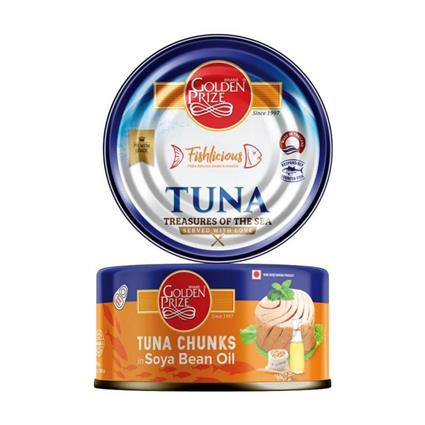 Golden Prize Tuna Chunks In Soyabean Oil 185G Tin