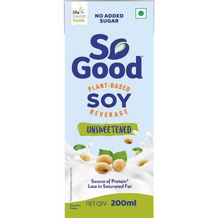 So Good Soy Unsweetened Drinks, 200Ml Tetra Pack