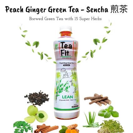Teafit Lean Peach Ginger Green Tea,300Ml Bottle