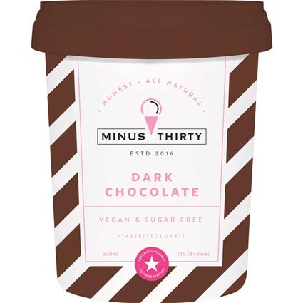 Minus 30 Ice Cream - Dark Choc Vegan N Sugar Free Tub 500 Ml