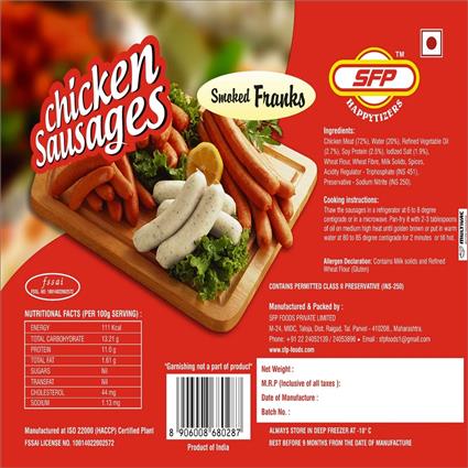 Sfp Chicken Sausages Smoked Franks, 500G Pouch