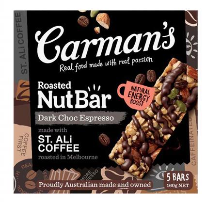 Carmans Dark Choc Espresso Roasted Nut Bar