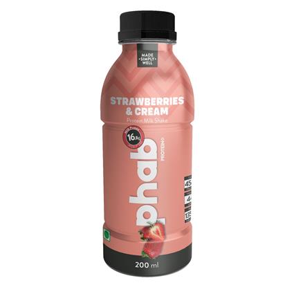 Phab Protein Milkshake, Strawberries & Cream, 200Ml Bottle