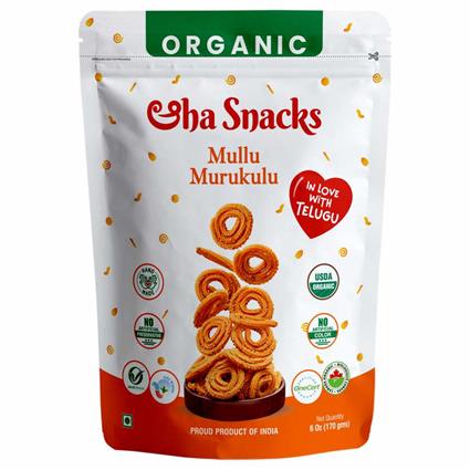 Organic Aaha Snacks Butter Murukulu 170G Pouch