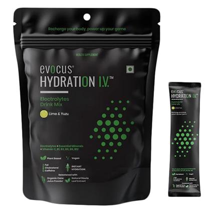 Evocus Hydration I.V. Electrolyte Drink Mix Powder Lime And Yuzu Flavour 7G X 6 Pieces