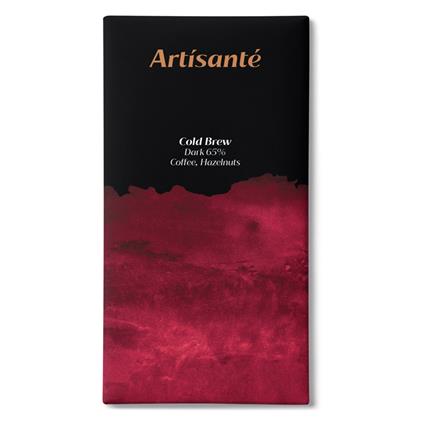 Artisante Dark 65% Chocolate Bar Cold Brew Coffee Hazelnuts 80G Box