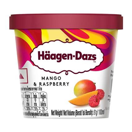 Haagen Dazs Ice Cream, Mango & Raspberry, 100Ml Cup