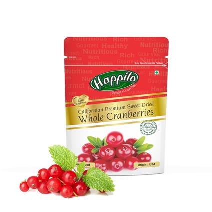 Happilo Premium Sweet Dried Californian Whole Cranberries 200G Pouch