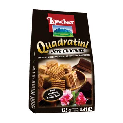 Loacker Quadratini Dark Chocolate Wafer Cookies 125G