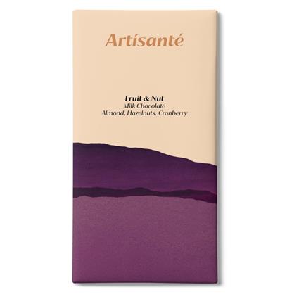 Artisante Milk Chocolate Bar Almond Hazelnut And Cranberry Fruit And Nut 80G Box