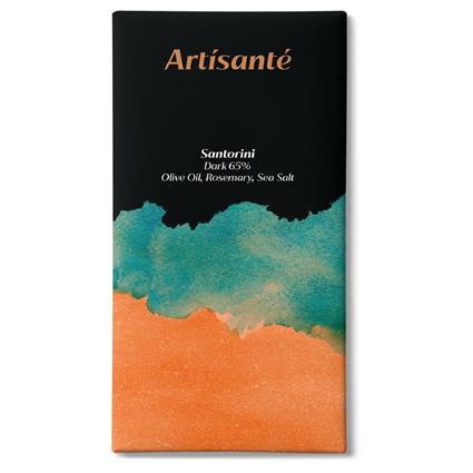 Artisante Dark 65% Chocolate Bar Olive Oil Rosemary Sea Salt Santorini 80G Box