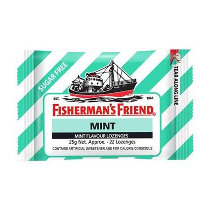 Fisher Mans Friend Sugar Free Mouth Freshener Spearmint Refreshing And Soothing Lozenges 25G Carton