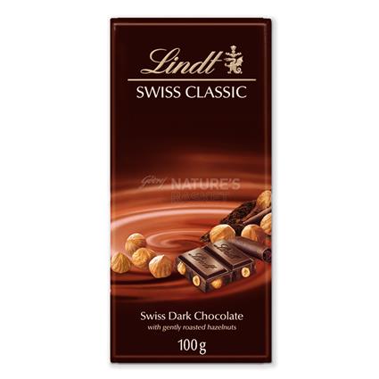 Lindt Swiss Dark Chocolate With Roasted Hazelnuts 100G
