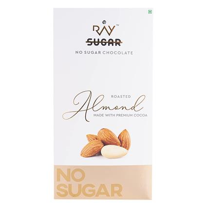 Ray Chocolate Bar Roasted Almond No Sugar 90G