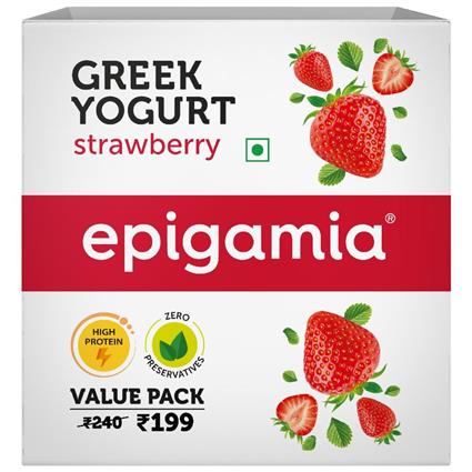 Epigamia Strawberry Greek Yogurt, 85 G Each , Pack Of 4