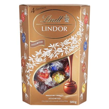 Lindt Lindor Chocolate Truffles Milk Cornet Assorted 500G