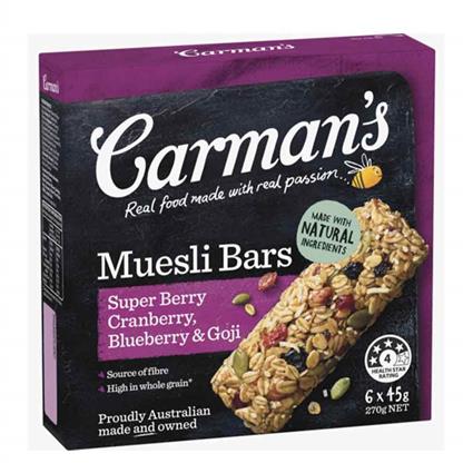 Carmans Super Berry Muselli Bar Cranberry, Blueberry, & Goji 270G