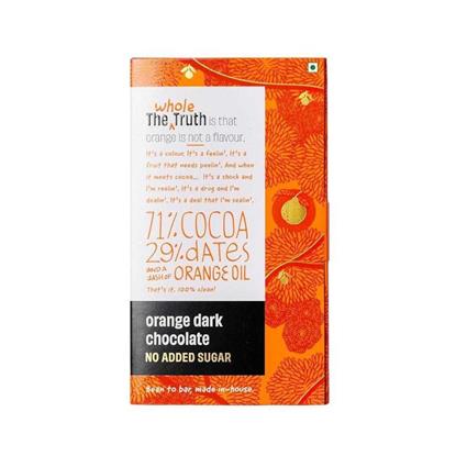 The Whole Truth No Added Sugar 71% Cocoa Orange Dark Chocolate Bar 80G Pack
