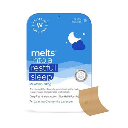 Wellbeing Nutrition Melts Restful Sleep Box (Pack Of 30 Oral Strips)