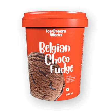 Ice Cream Works Ice Cream Silky Belgian Choco Fudge 500Ml Tub