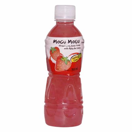 Mogu Mogu Strawberry Juice, 300Ml Bottle