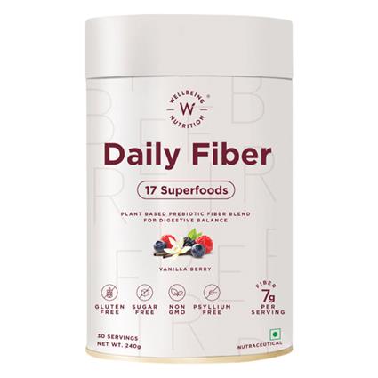 Wellbeing Nutrition Vanilla Berry Daily Fiber Powder 240G