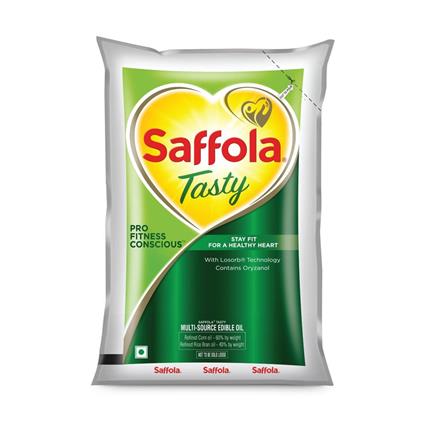 Saffola Tasty Refined Cooking oil, 1L Pouch