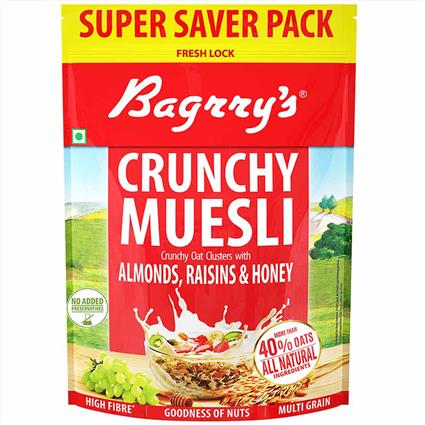 Baggrys Crunchy Almondsraisins & Honey  Muesli 750G Pouch