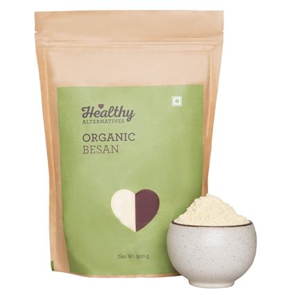Healthy Alternatives Organic Besan/Gram Flour, 500G Pouch