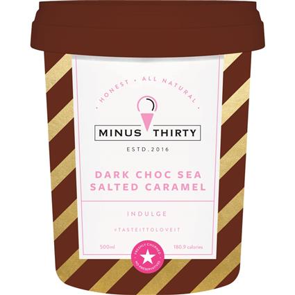 Minus 30 Ice Cream - Dark Choco Sea Salted Carmel Tub 454Ml