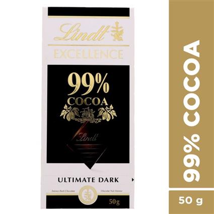 Lindt 99% Cocoa Dark Chocolate Bar, 50G