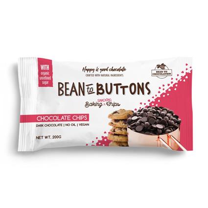 Bean To Buttons Baking  Chocolate Chips, 200G Pouch