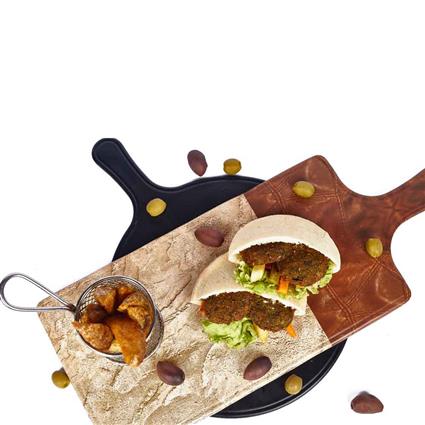 Classic Middle Eastern Falafel Pita and Crispy Cajun Sides