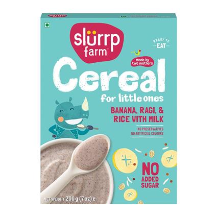 Slurrp Farm Cereal For Little Ones: Ragi, Rice & Banana With Milk- 200G